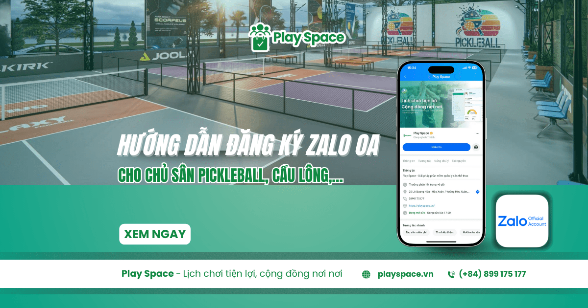 hướng dẫn triển khai zalo oa cho chủ sân